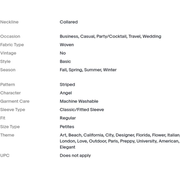 Talbots StripeTop Plus Size 14WP Petite Wrinkle Resistant Cotton Professional B4 - Picture 6 of 7